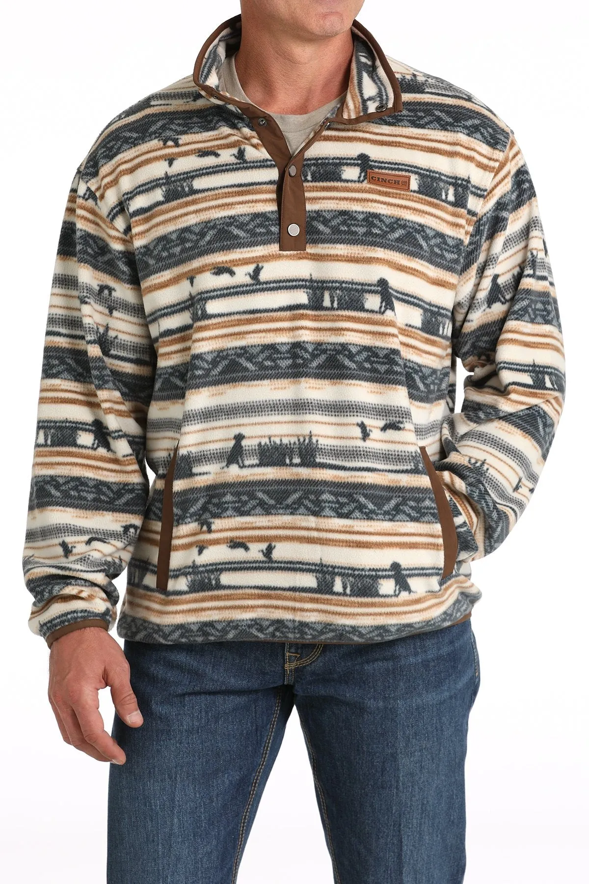 Men's Cinch Cream Print Polar Fleece