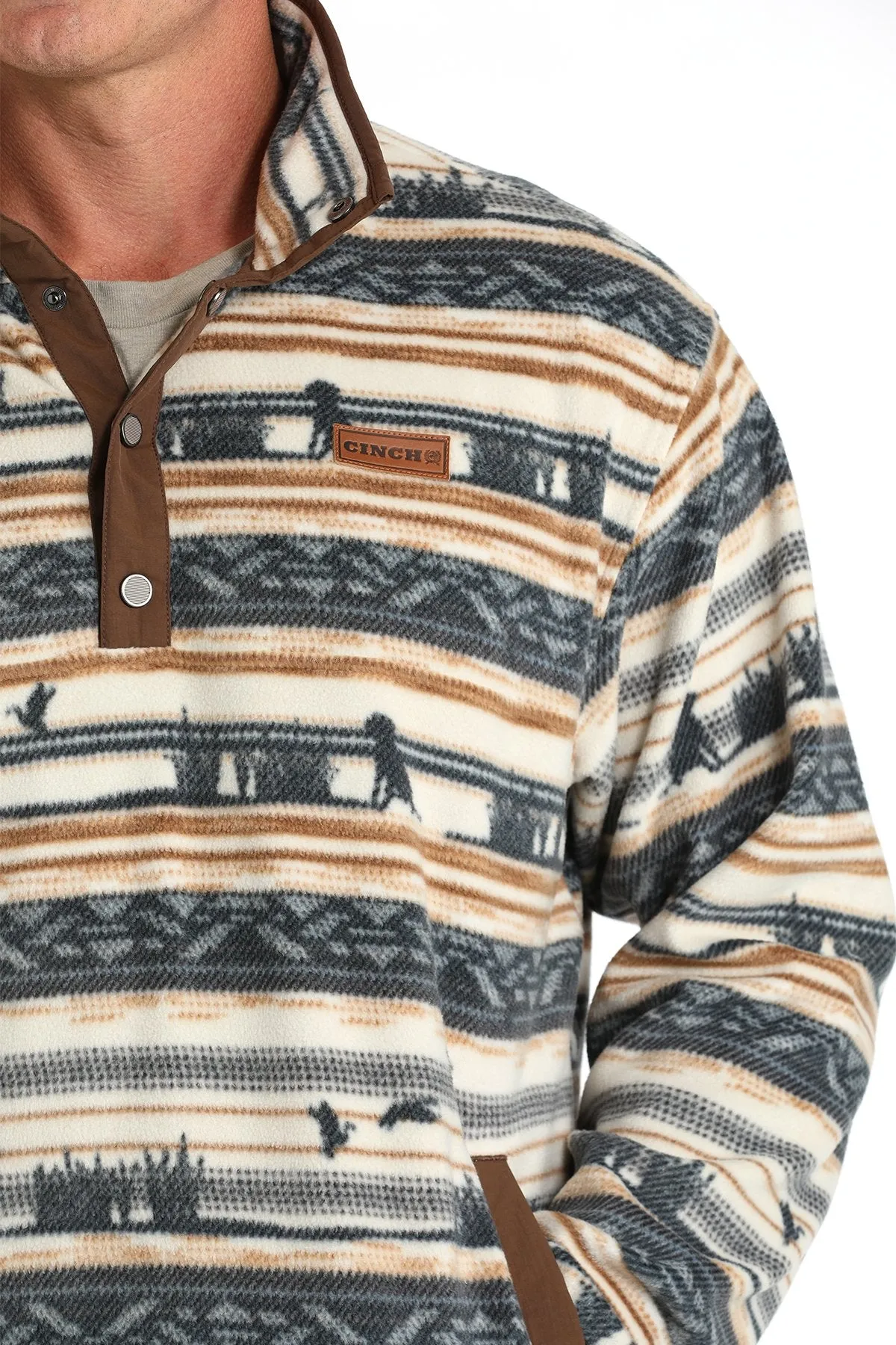 Men's Cinch Cream Print Polar Fleece