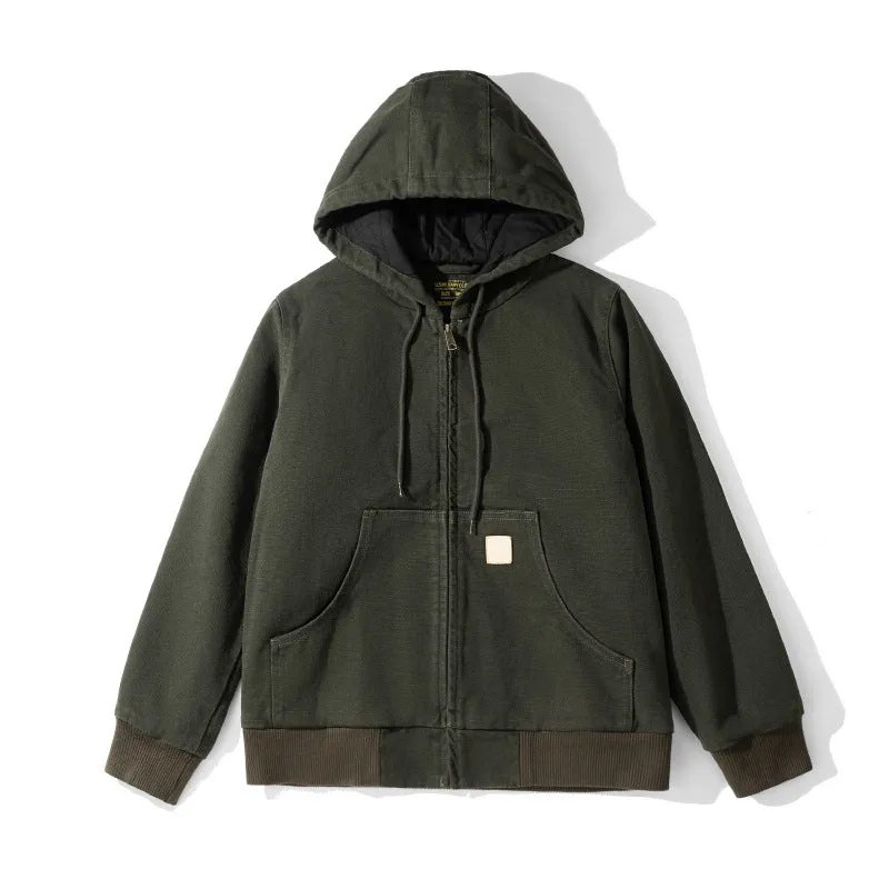 Men's cotton jacket thick hooded cotton jacket