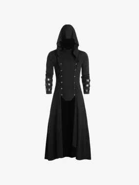 Men's Gothic Hooded Maxi Coat