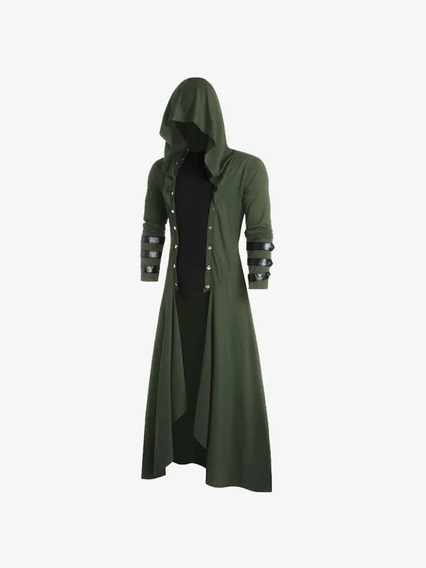 Men's Gothic Hooded Maxi Coat