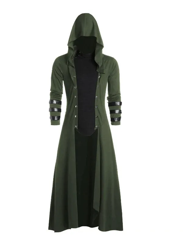 Men's Gothic Hooded Maxi Coat