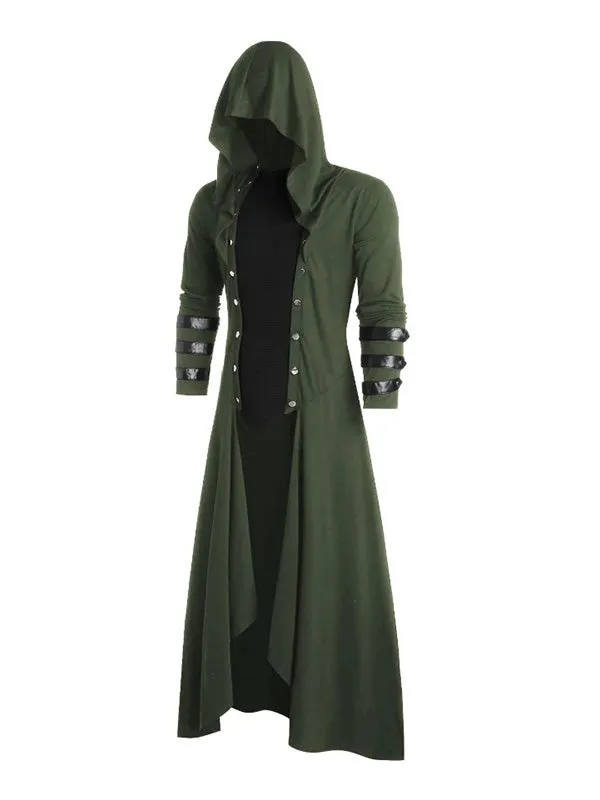 Men's Gothic Hooded Maxi Coat