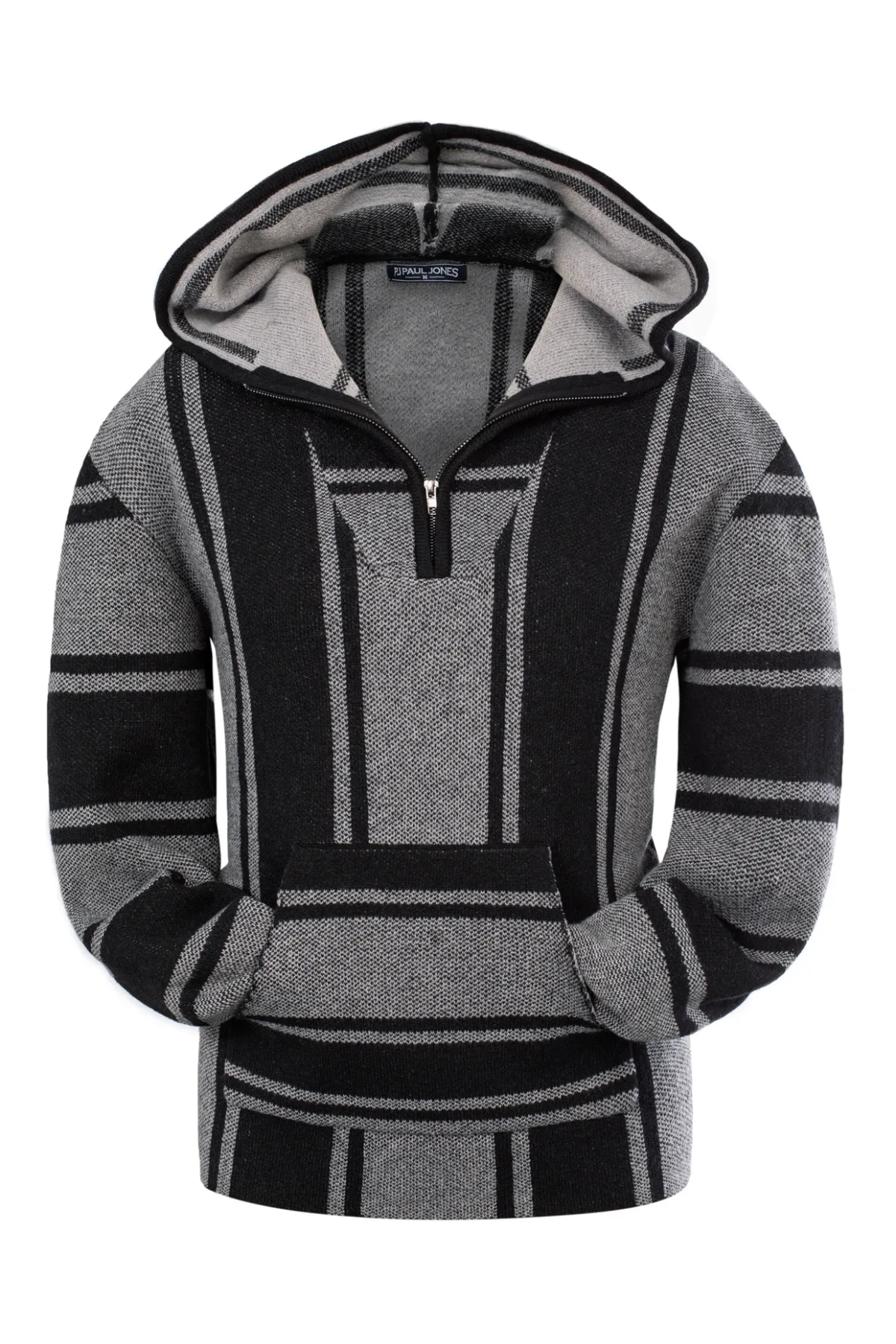 Men's Hoodie Sweater Quarter Zip Stylish Cable Knit Pullover Sweater