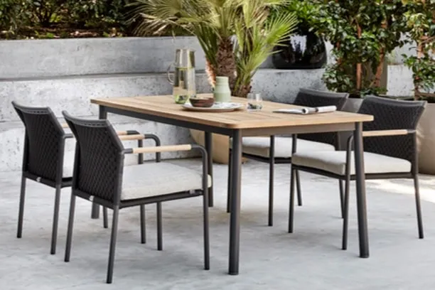 MILOU 9 PIECE DINING SET - 95" Teak Table and 8 Dining Chairs