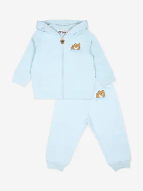 Moschino Baby Boys Bear Tracksuit With Gift Box in Blue