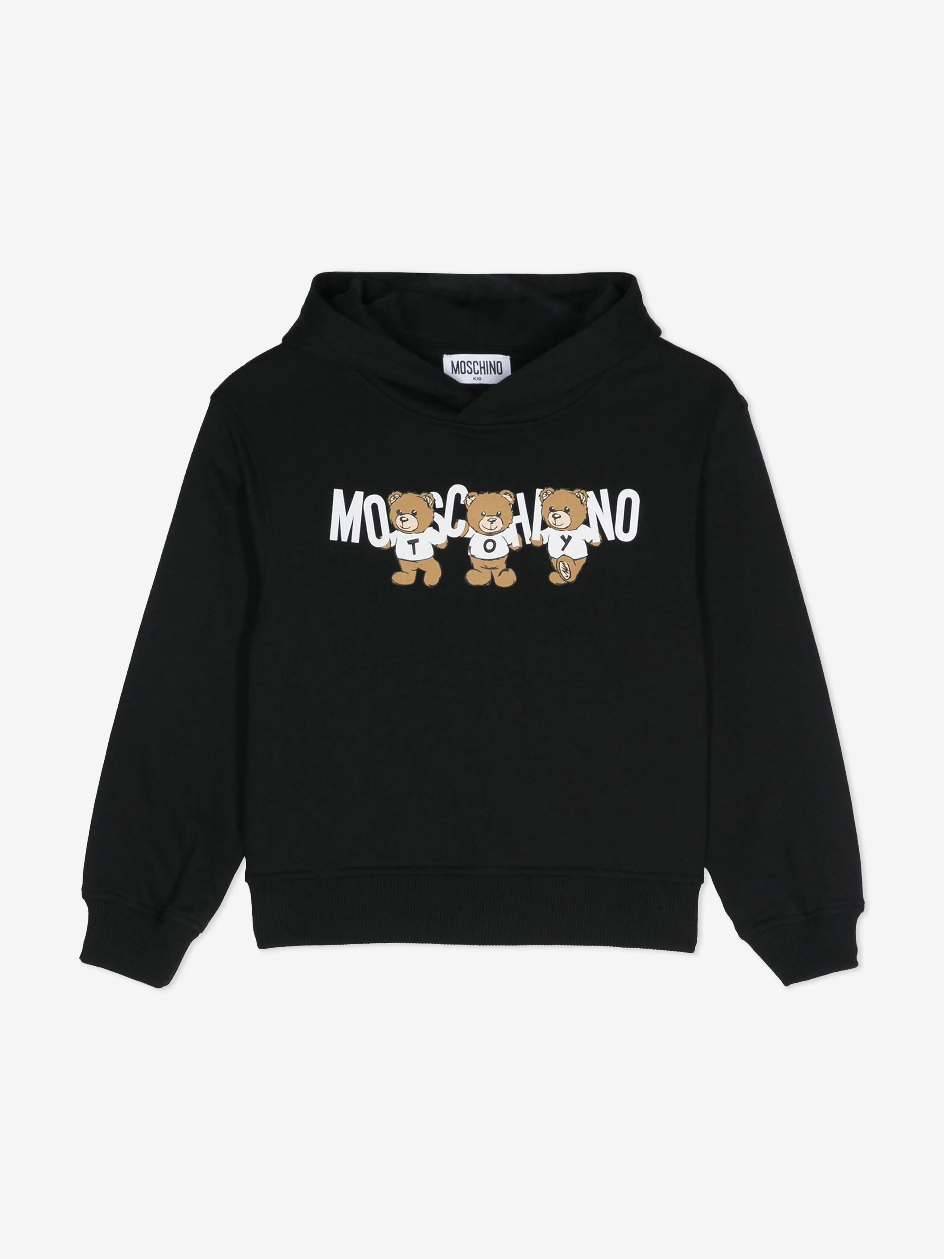 Moschino Kids Bear Logo Hoodie in Black