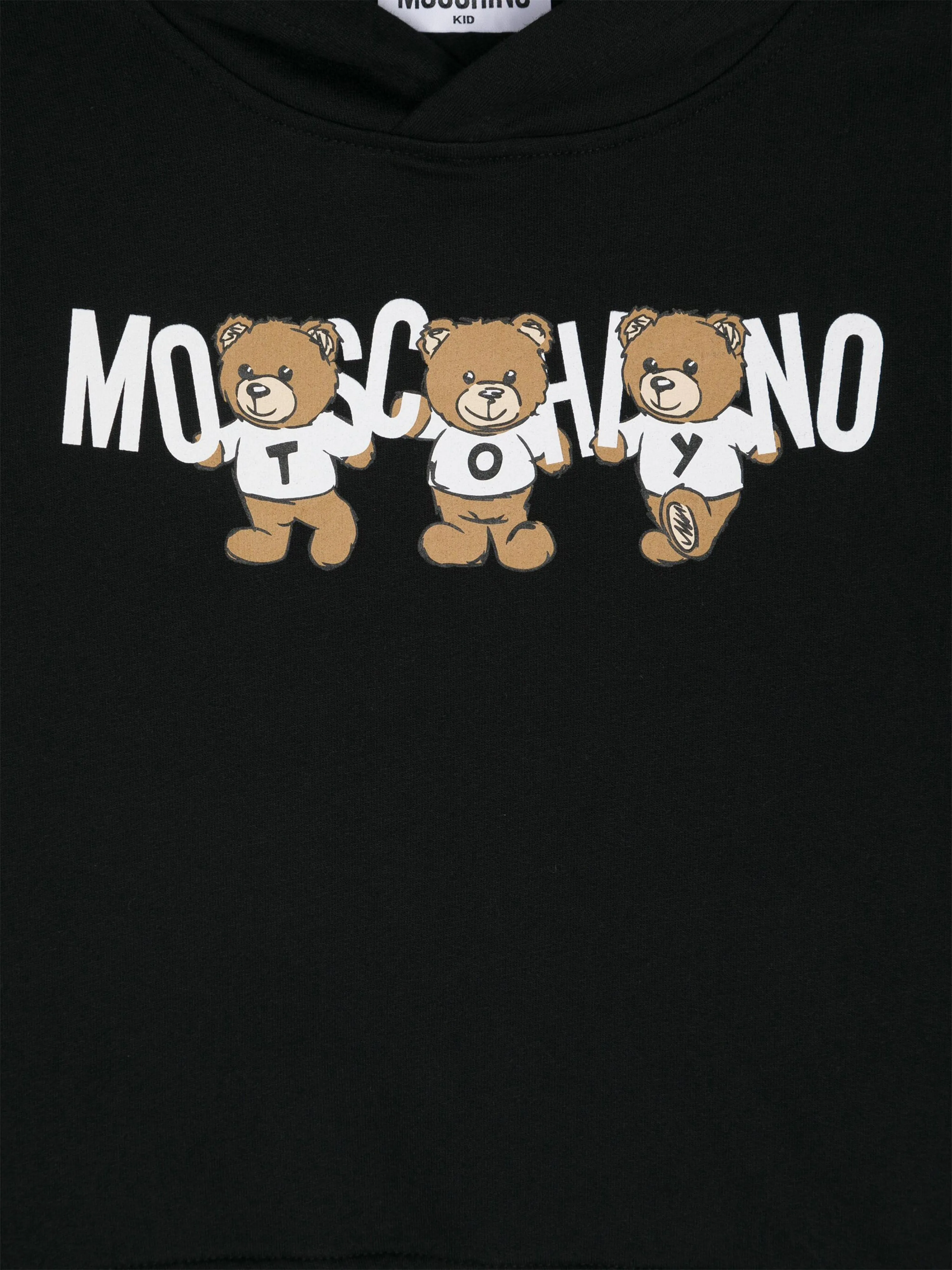 Moschino Kids Bear Logo Hoodie in Black