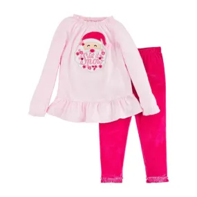 Mud Pie Pink Santa Tunic & Legging set