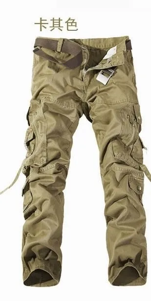 Multi-pocket washed overalls Military Tactical pants