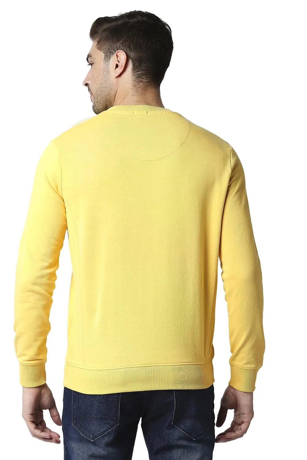 Muscle Fit Non Brushed Fleece Pullover Sweater