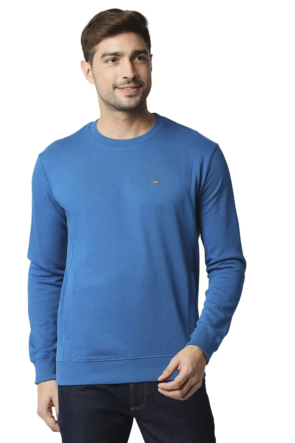 Muscle Fit Non Brushed Fleece Pullover Sweater