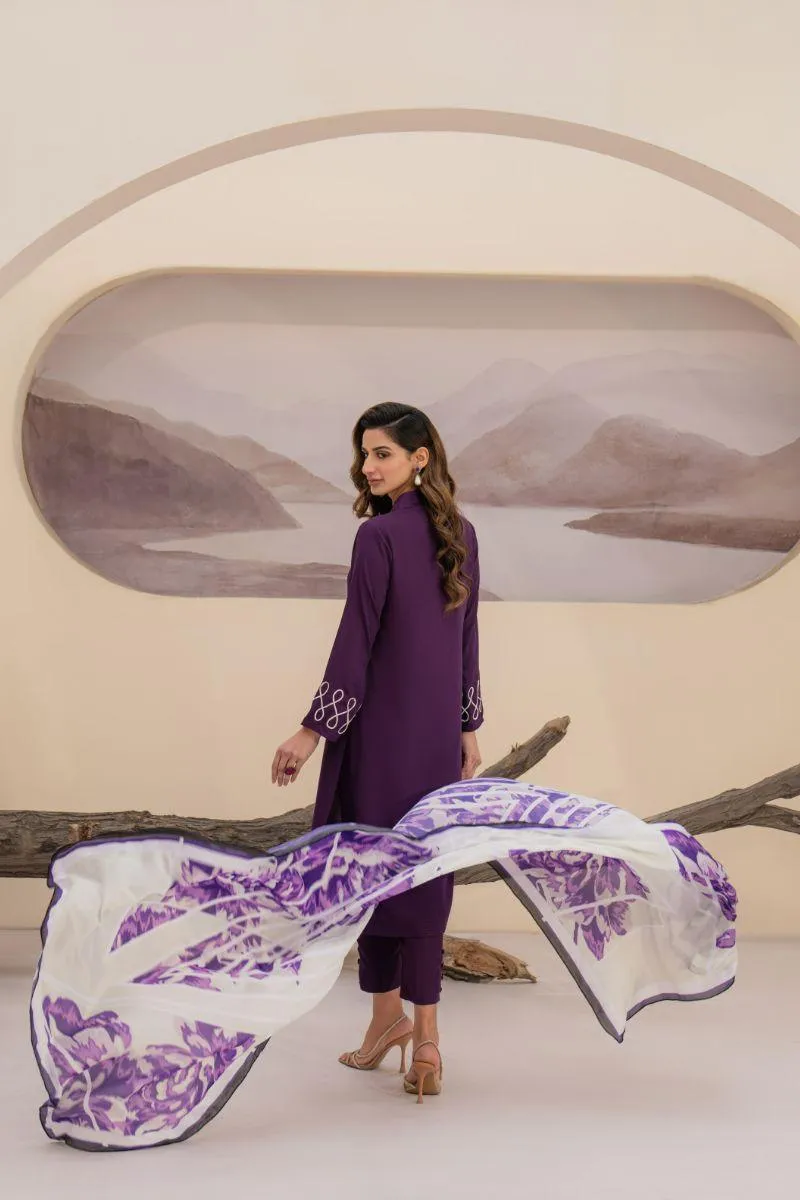 Natasha kamal -  Darcy - Deep Purple - Georgette - 3 Piece