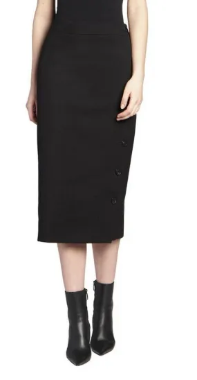 New $990 Balenciaga Buttoned Side Slit Pencil Skirt Black 38/6 Italy