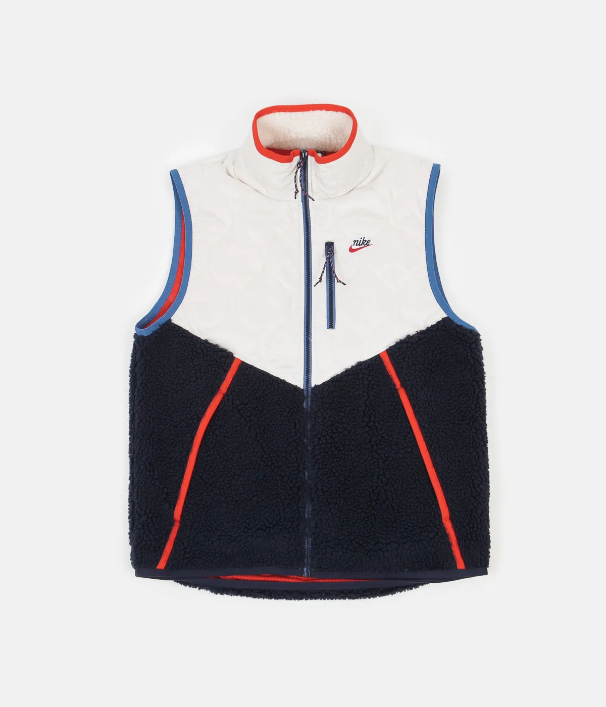 Nike Heritage Insulated Winter Vest - Light Orewood Brown / Obsidian - Chile Red