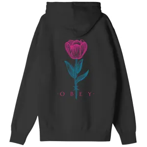 Obey Barbwire Flowers Premium Pullover Hoodie - Black