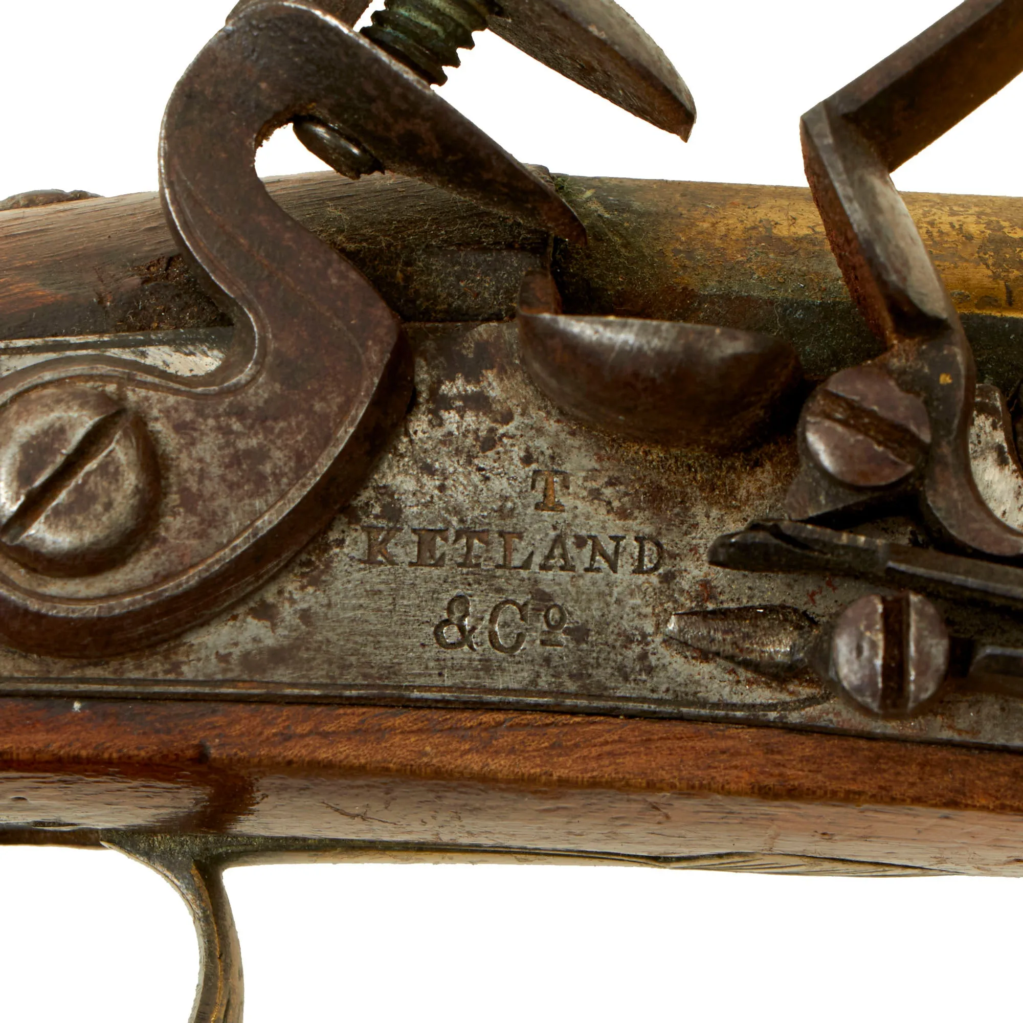 Original British North American Brass Barrel Fur-Trade Flintlock Pistol by Thomas Ketland & Co. - Circa 1813