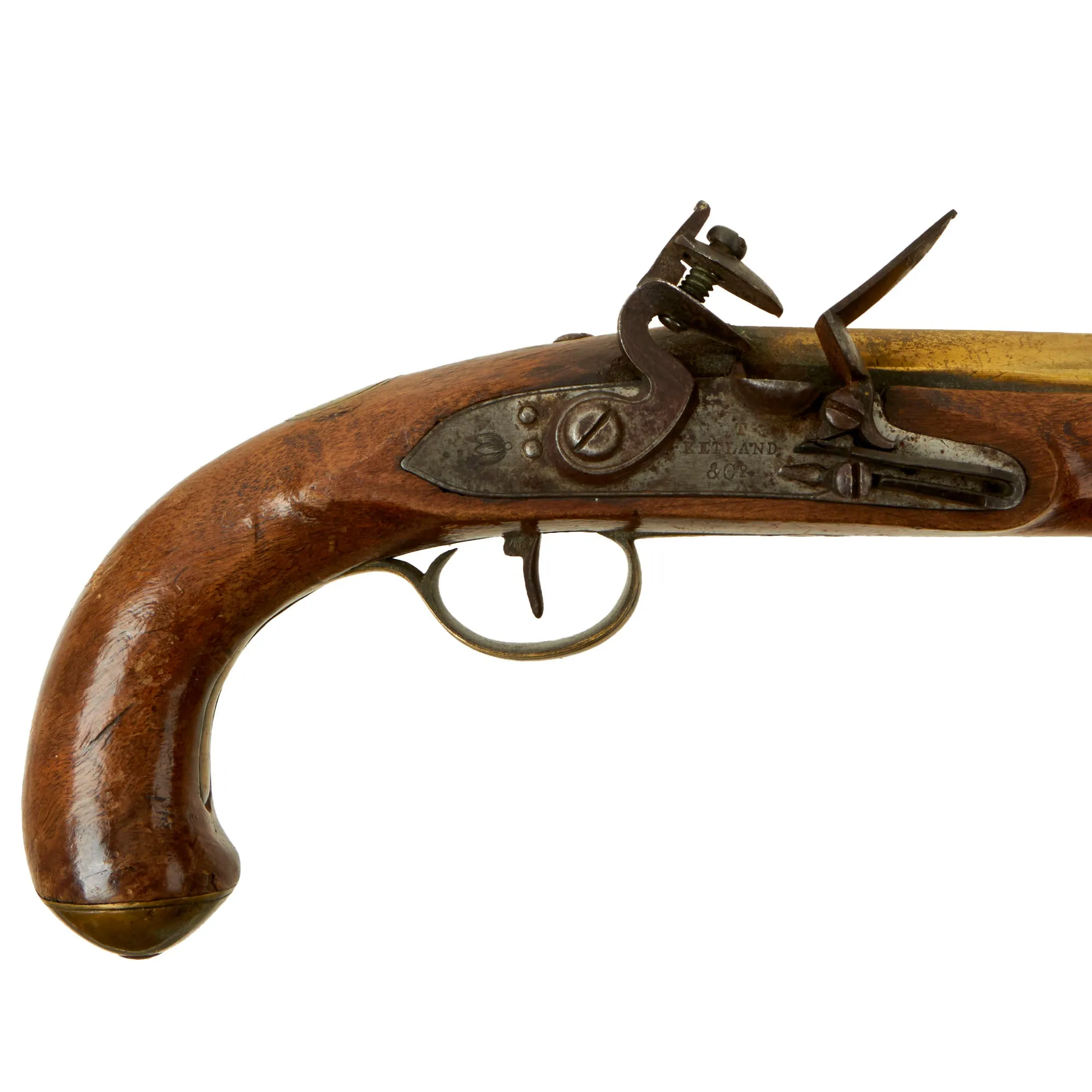 Original British North American Brass Barrel Fur-Trade Flintlock Pistol by Thomas Ketland & Co. - Circa 1813