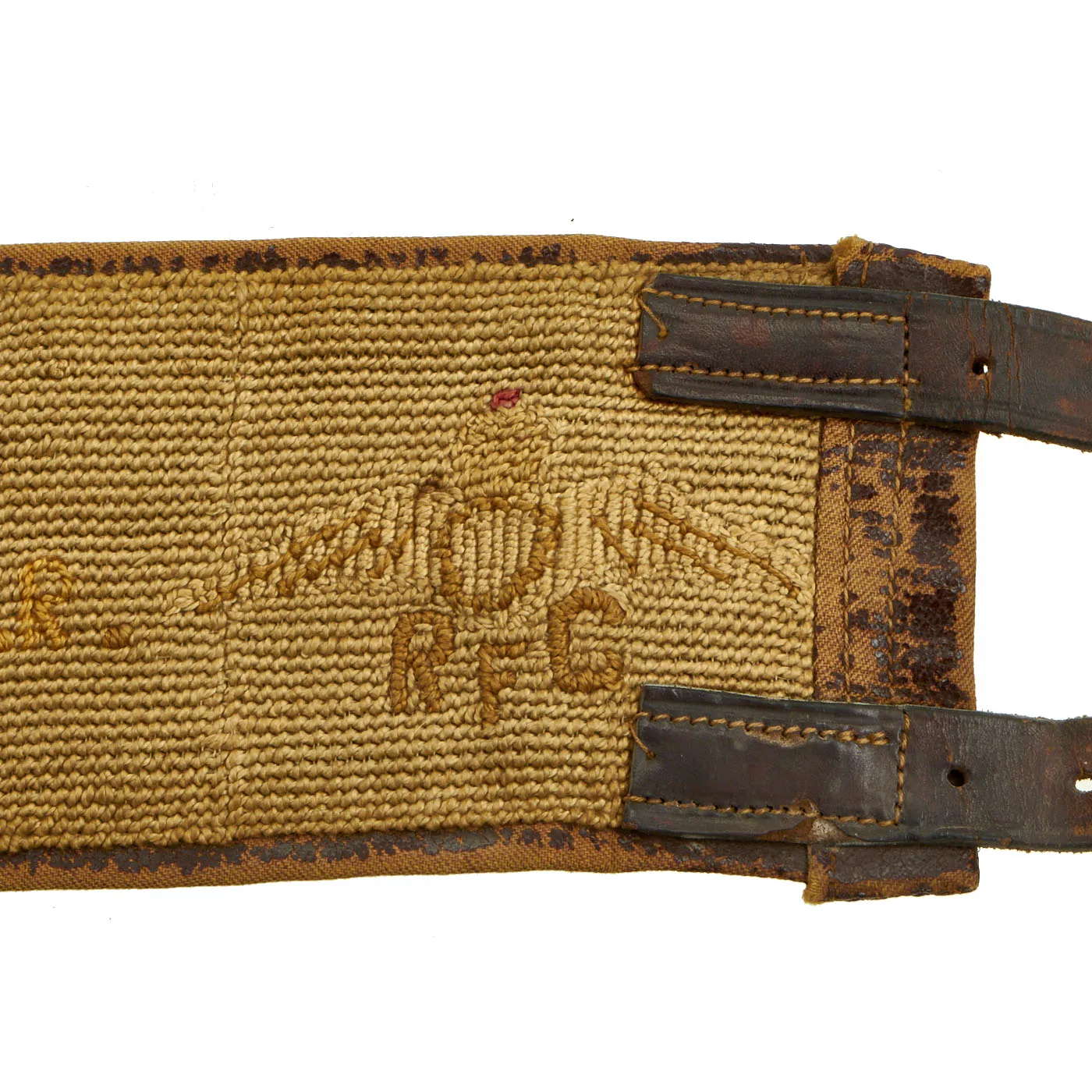 Original British WWI Royal Flying Corps Embroidered Stable Belt Dated 1916 - 1918