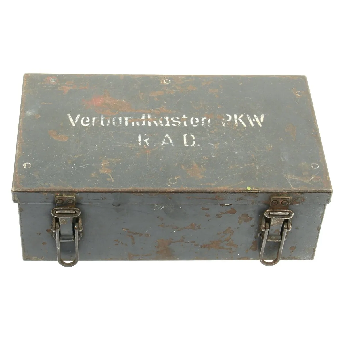 Original German WWII RAD Verbandkasten Medic First Aid Set in Steel Chest