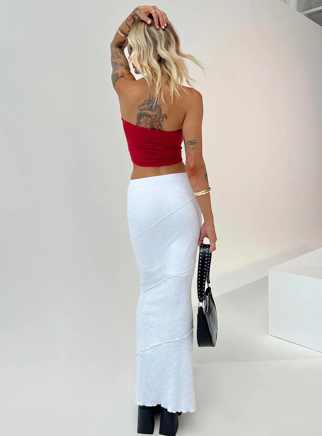 Oscar Maxi Skirt White Tall