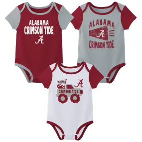 Outerstuff NCAA Infant Unisex Alabama Crimson Tide Variety 3-Pack Bodysuit Set