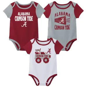 Outerstuff NCAA Infant Unisex Alabama Crimson Tide Variety 3-Pack Bodysuit Set