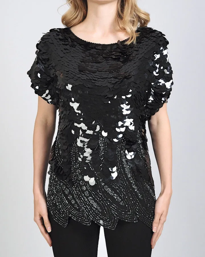 Paillette Sequin Art Deco Tunic Top