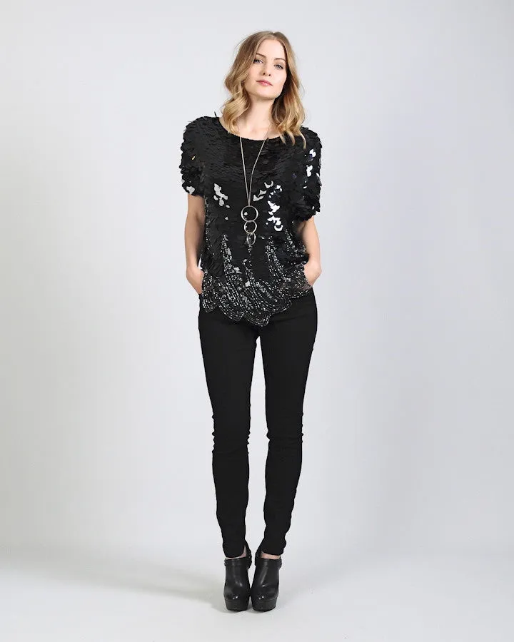 Paillette Sequin Art Deco Tunic Top