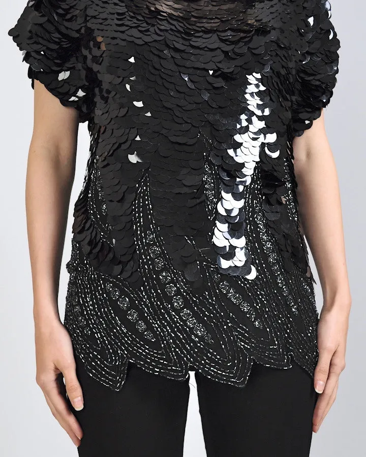 Paillette Sequin Art Deco Tunic Top