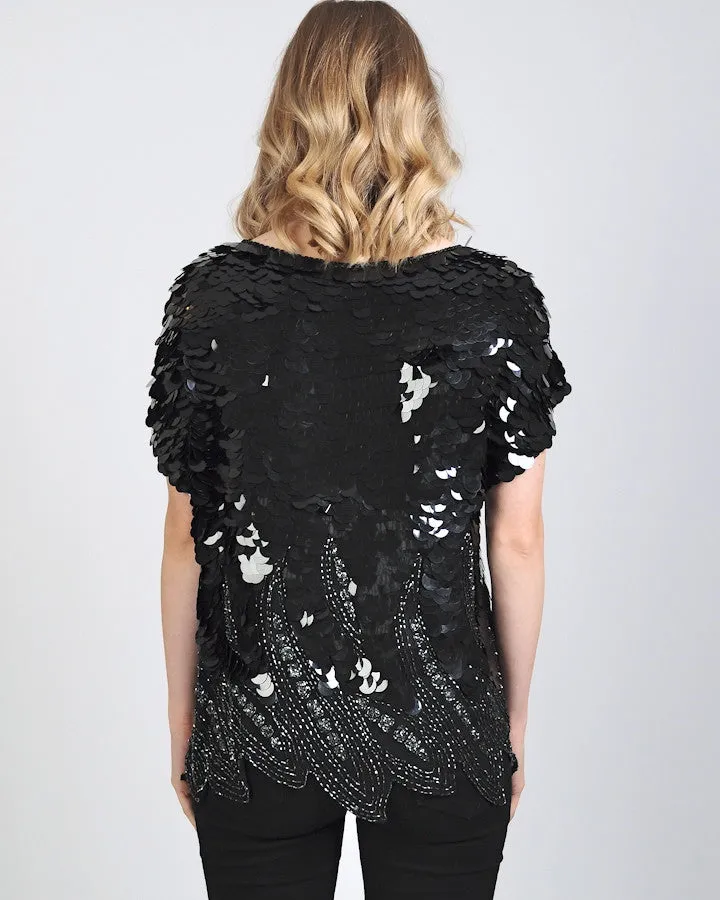 Paillette Sequin Art Deco Tunic Top