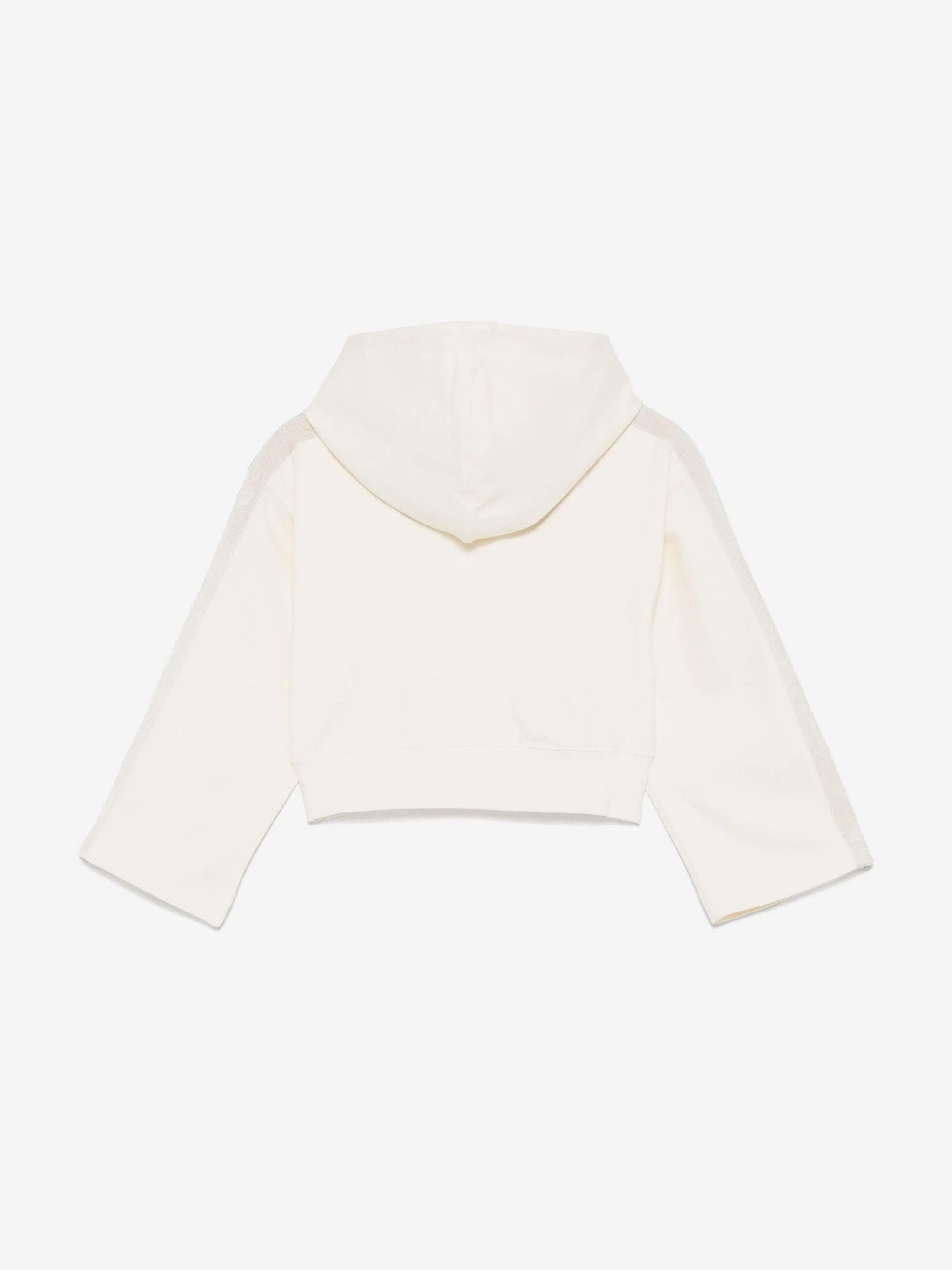 Palm Angels Girls Track Cropped Hoodie in White