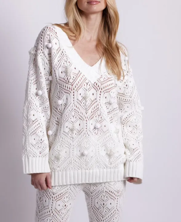 PatBo Hand Beaded Tunic White