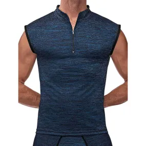 Peak Performance Zipper Muscle Tank Blue Small