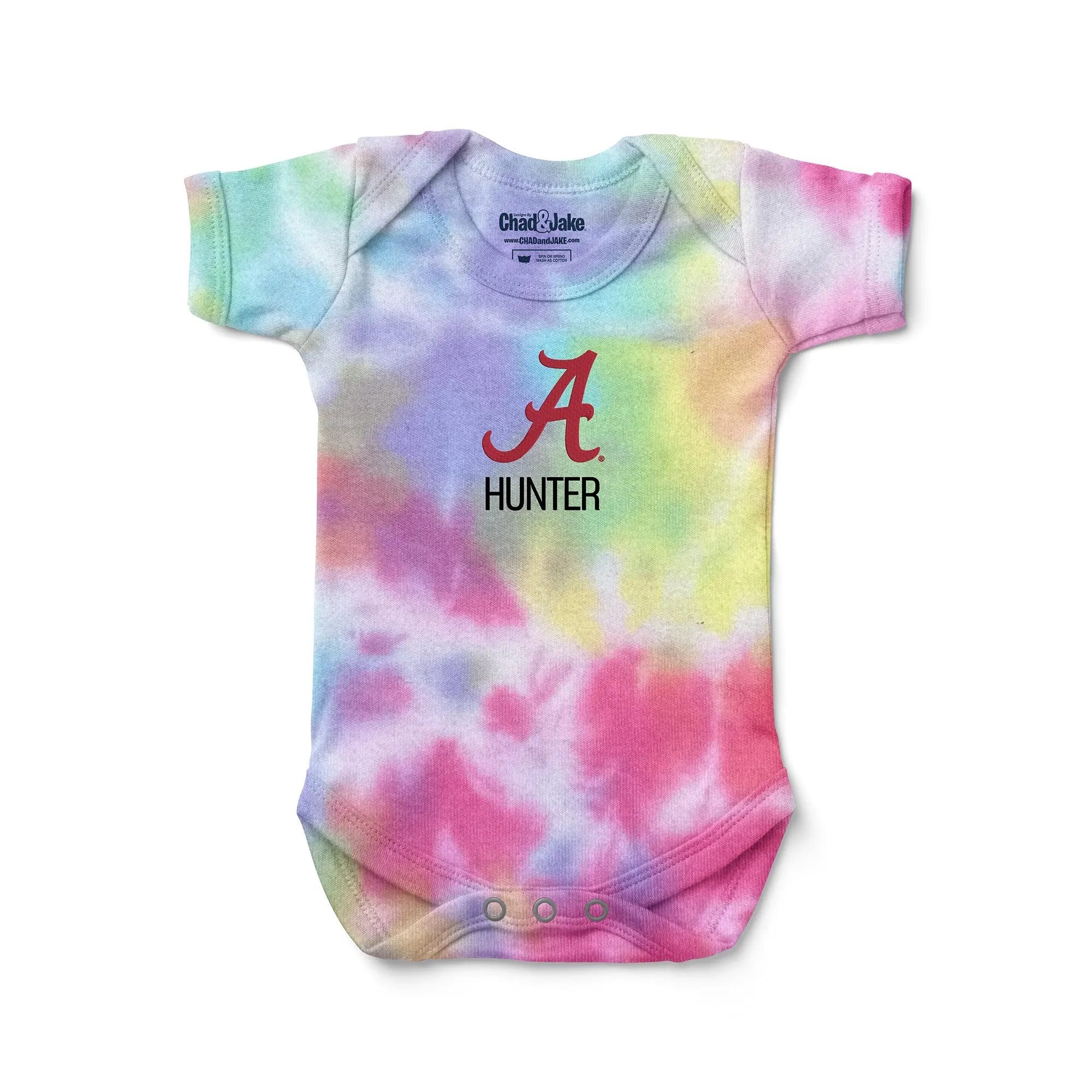 Personalized Alabama Crimson Tide Tie Dye Bodysuit