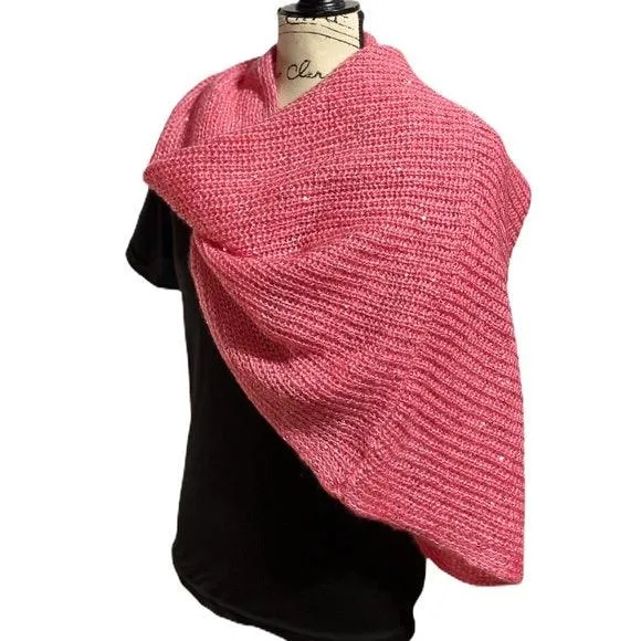 Pink Infinity Knitted Scarf