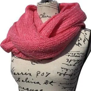 Pink Infinity Knitted Scarf