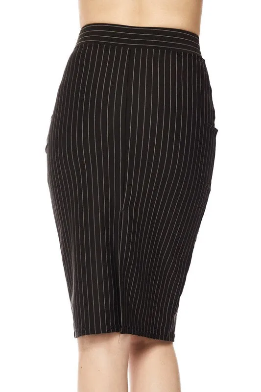 Pinstriped Pencil Skirt-FINAL SALE-NOT ELIGIBLE FOR EXCHANGE OR REFUND