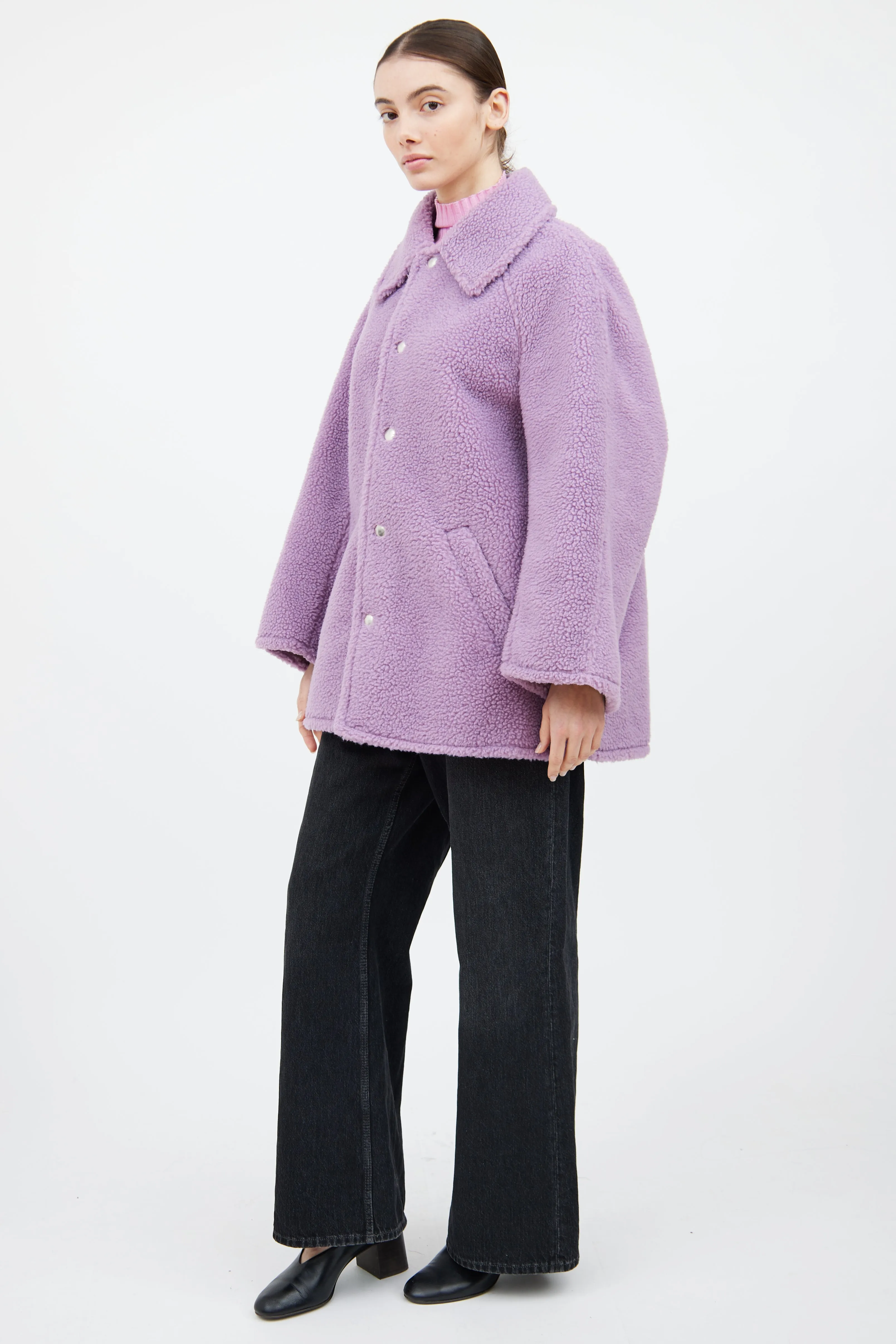 Purple Faux Shearling Jacket