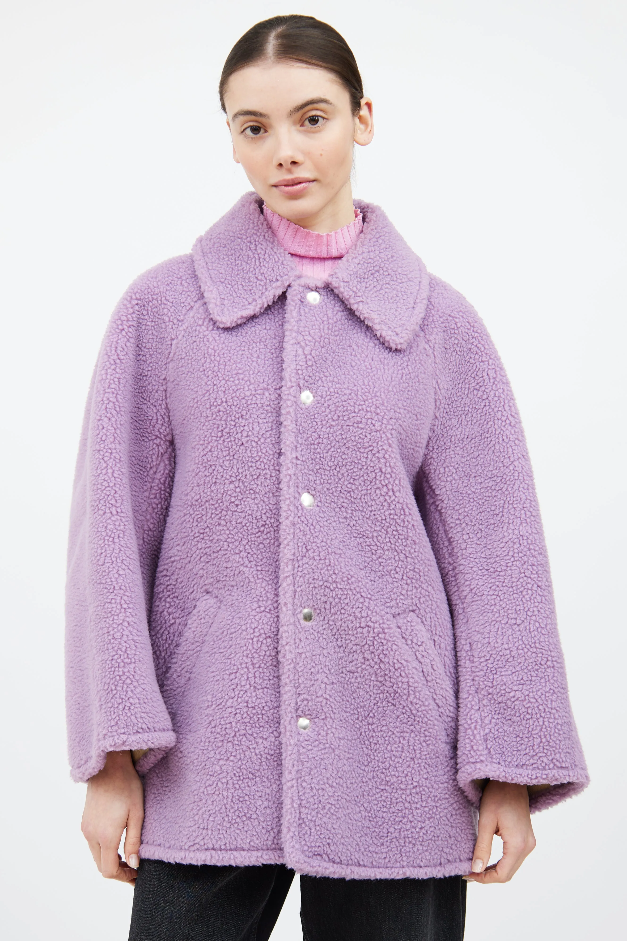 Purple Faux Shearling Jacket