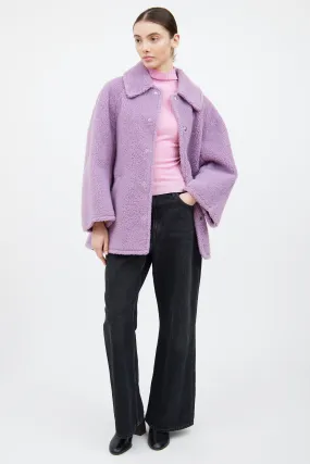 Purple Faux Shearling Jacket