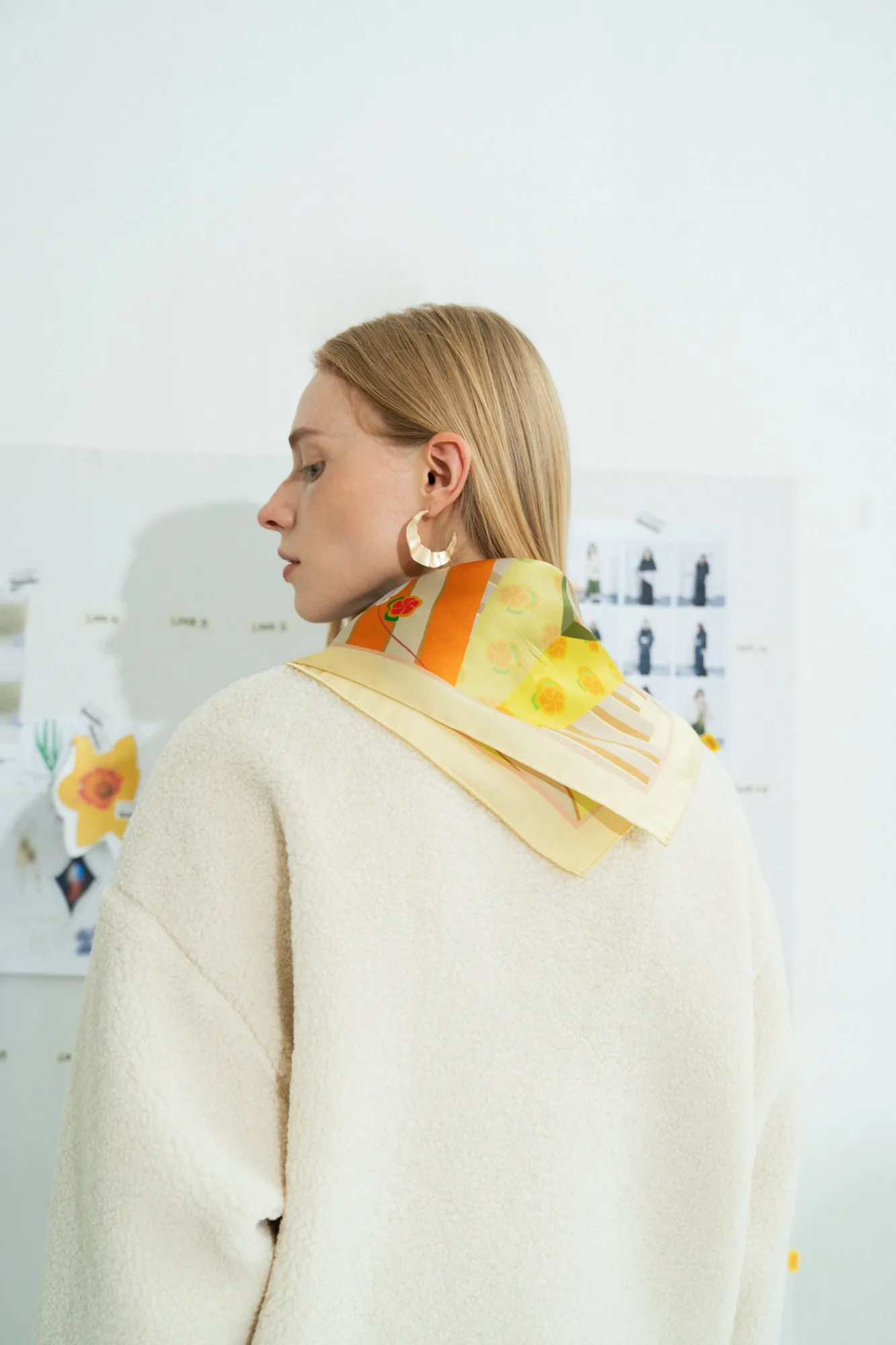 "Seasons in the Park" Silk Scarf - Yellow