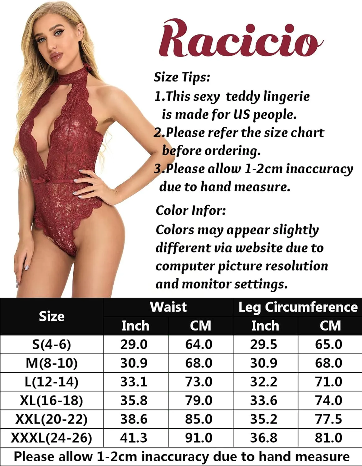 "Seductive Lace Teddy Lingerie - Snap Crotch Bodysuit Babydoll for Ultimate Allure"