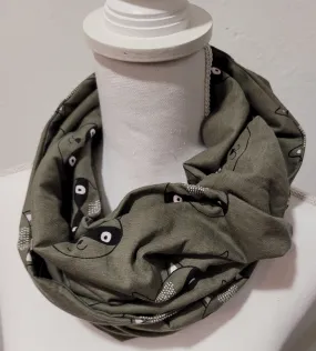 Raccoon Double Loop Knit Infinity Scarf