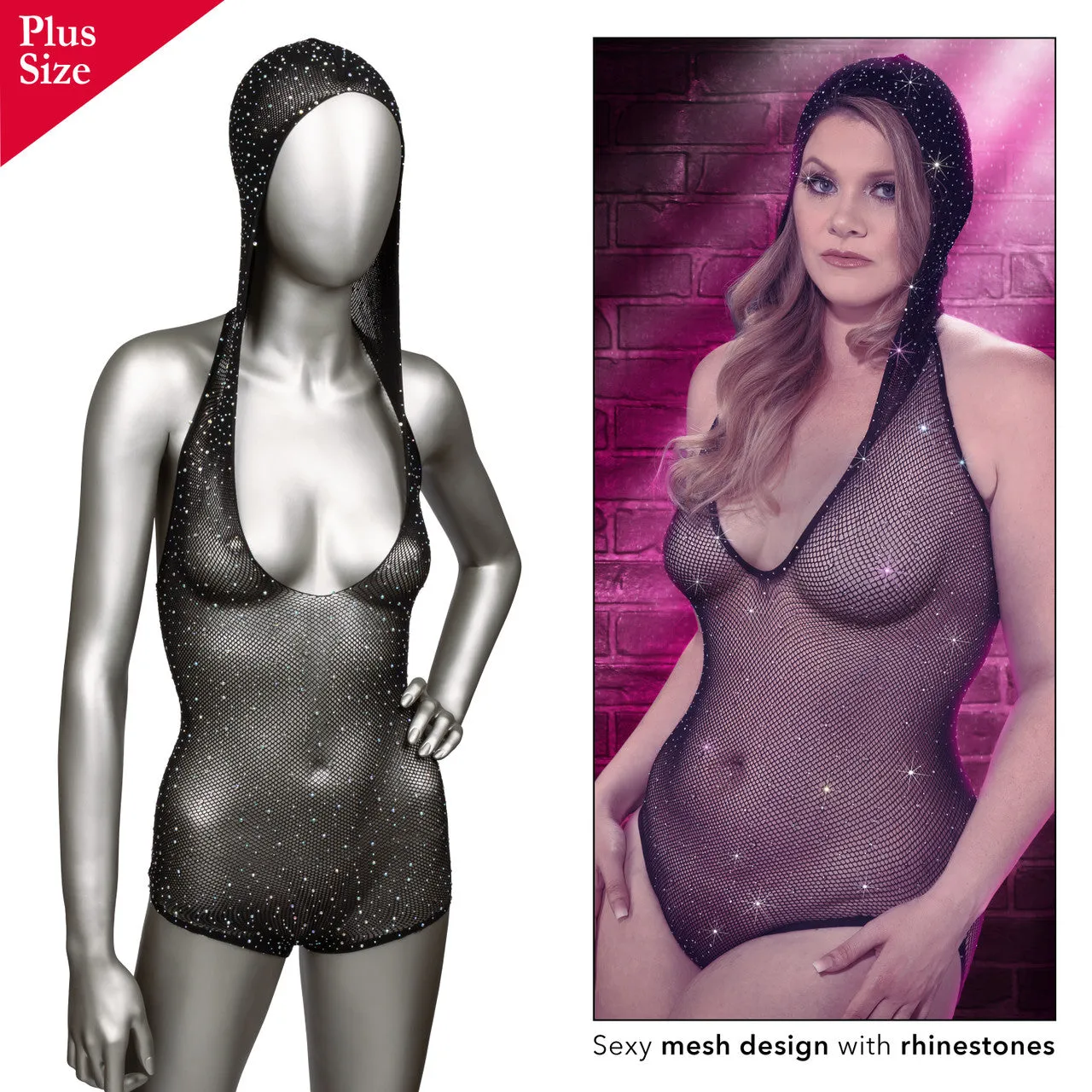 Radiance™ Hooded Deep-V Bodysuit - Plus