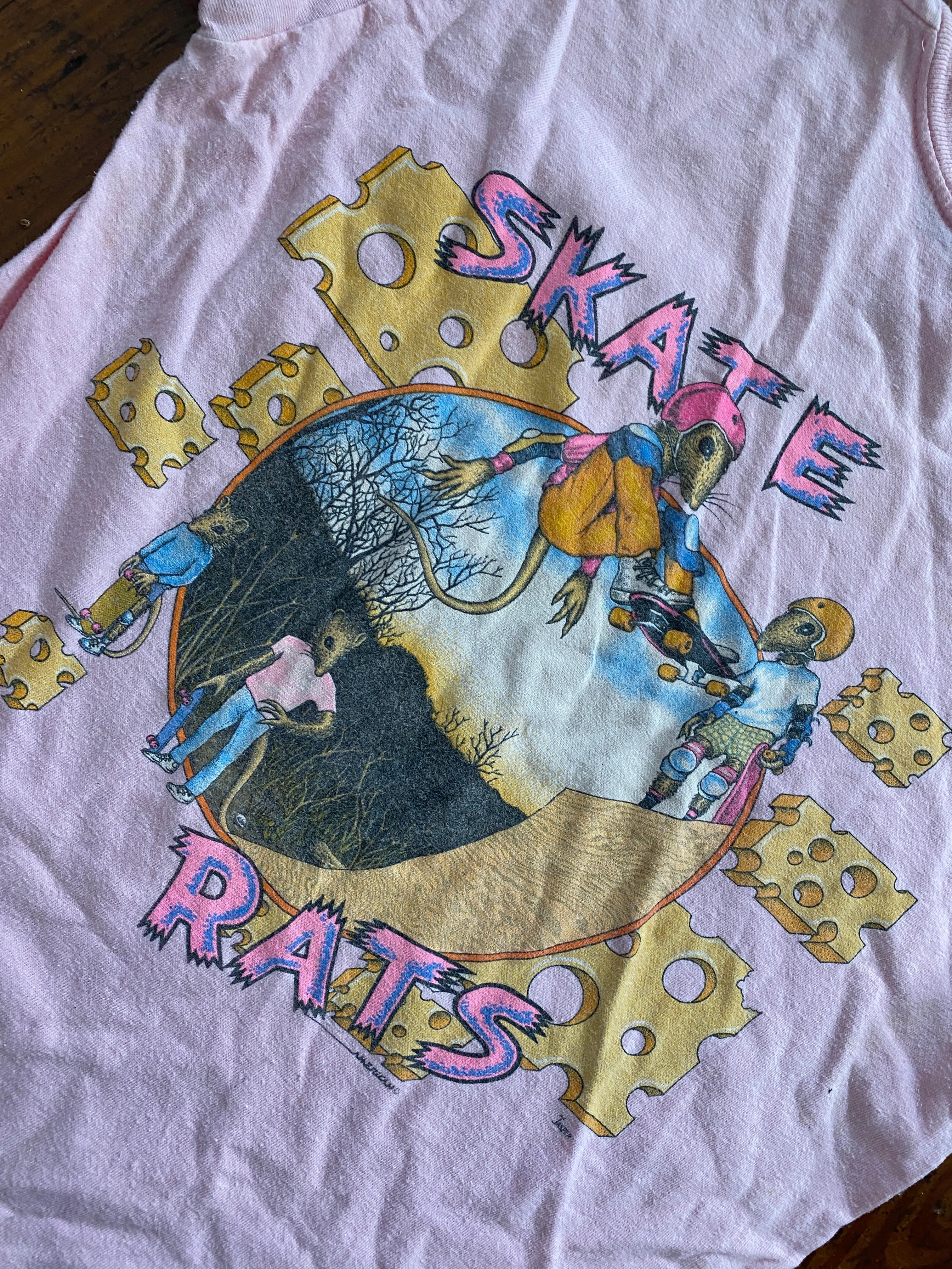 Rare Vintage 80's Skate Rats Ramp Rats Graphic Print T-shirt Sz M