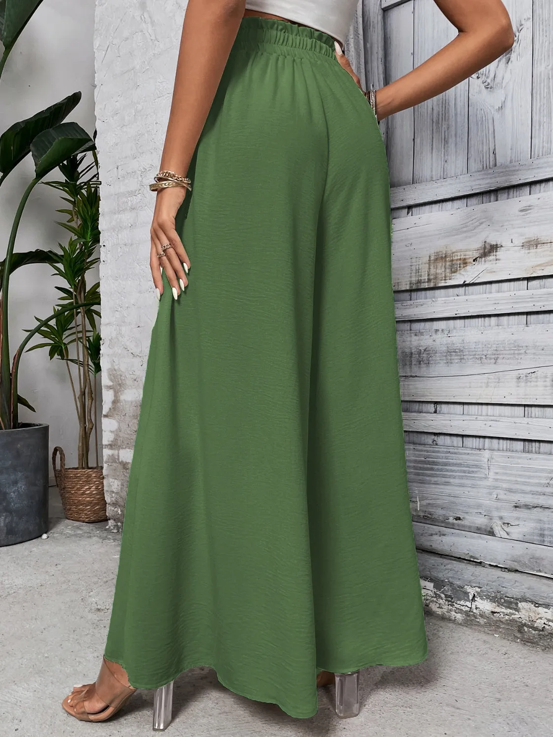 Resort Style High Waist Wide Leg Pants