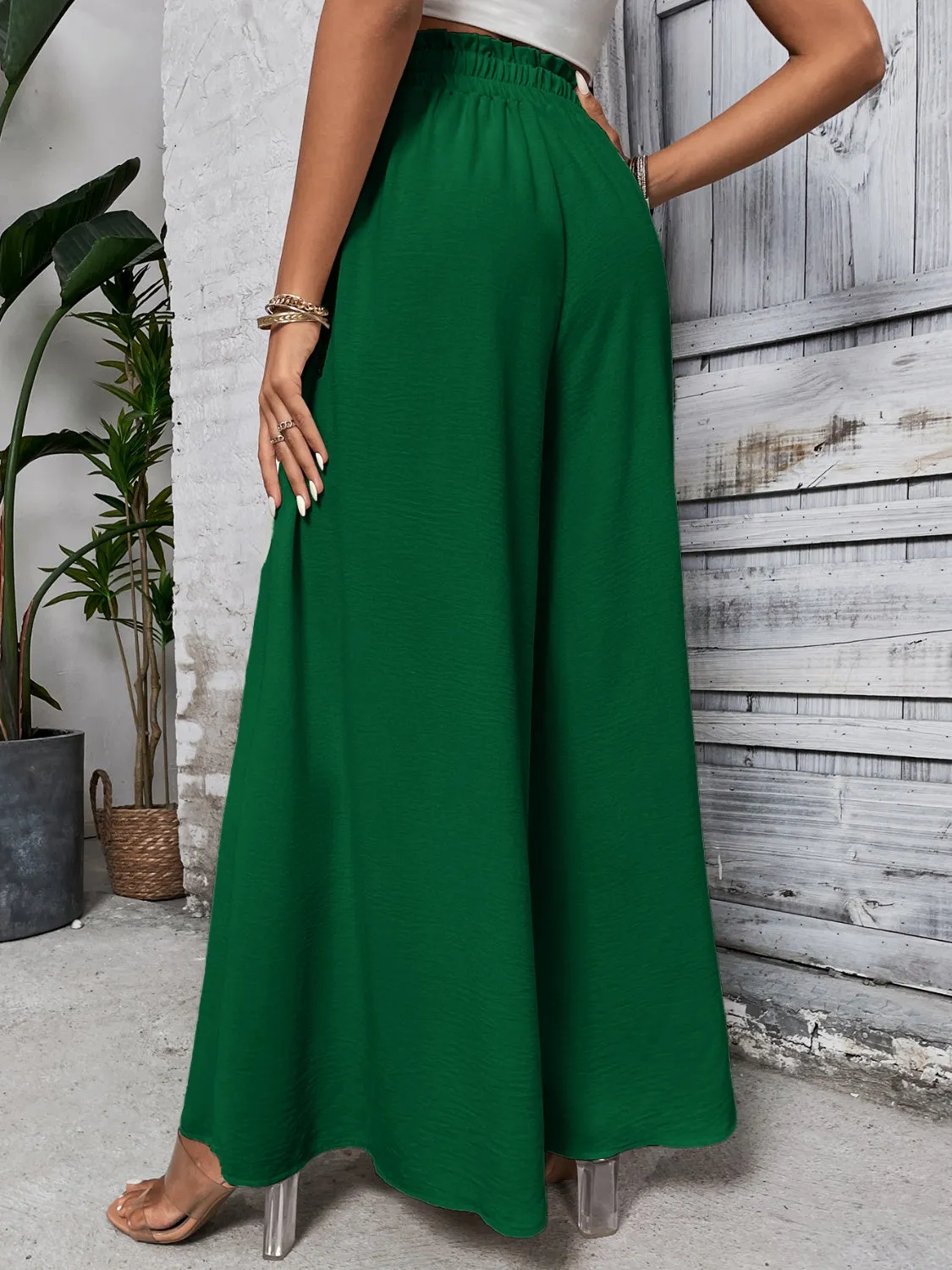 Resort Style High Waist Wide Leg Pants