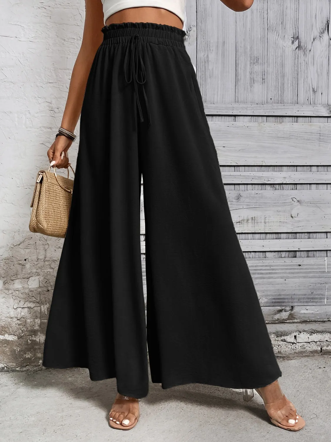 Resort Style High Waist Wide Leg Pants