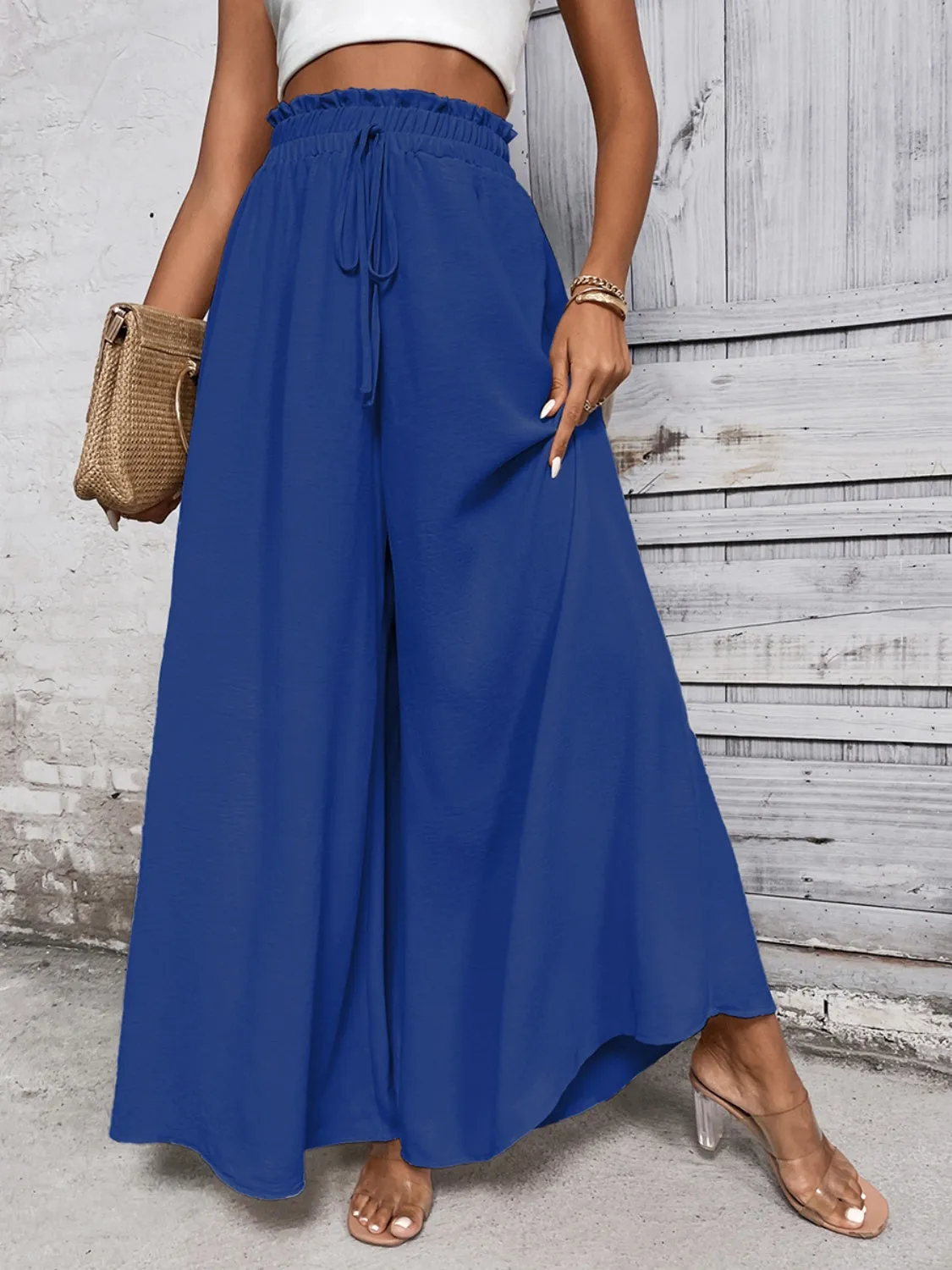 Resort Style High Waist Wide Leg Pants